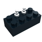 Brick 2 x 4, 12V with Power Pickups for Train Motor and Solid Pins