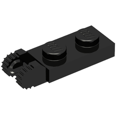 Hinge Plate 1 x 2 Locking with 2 Fingers On End, without Groove, 9 Teeth (44302b)
