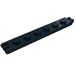 PART 4504 BLACK 1 x 6 HINGE PLATE WITH 2 AND 3 FINGERS ON ENDS x 4