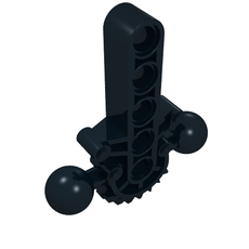 Large Figure Skeletal, Torso with Beam, 2 Ball Joints, and 7 Tooth Half Gear (47306)