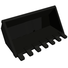Construction Vehicle Bucket 3 x 6 with Hinge, Reinforced Center (50335)