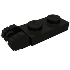 Hinge Plate 1 x 2 Locking with 2 Fingers On End, without Groove, 7 Teeth (54657)