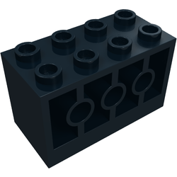 Brick 2 x 4 x 2 with Holes on Sides, Reinforced Supports between Tubes