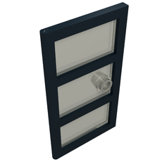 Door 1 x 4 x 6 with 3 Panes and Stud Handle with Trans-Brown Glass (60797c02)