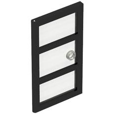Door 1 x 4 x 6 with 3 Panes and Stud Handle with Trans-Clear Glass (60797c04)
