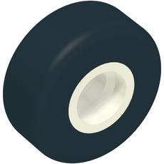 Tyre Smooth Small with White Hollow Fixed Center (Space Shuttle Wheel) (6230)