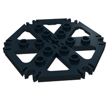 Technic Plate Rotor 6 Blade with Clip Ends Connected [aka Water Wheel] - Hollow Studs (64566)