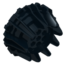 Wheel Hard Plastic with Small Cleats and Flanges (64712)