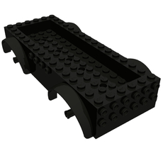 Vehicle Base 8 x 16 with Wheel Arches, Front and Side Studs, and 4 x 14 Recessed Studded Section, 5 Holes (65094)