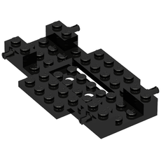 Vehicle Base 6 x 10 x 1 with Wheels Holder and 4 x 2 Recessed Center, Corner Cutouts with Smooth Underside (65202)