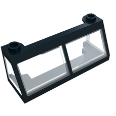 Windscreen 2 x 6 x 2 Train with Trans-Clear Glass (6567c01)