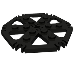 Technic Plate Rotor 6 Blade with Clip Ends Connected [aka Water Wheel] - Solid Studs