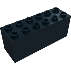 Brick Special 2 x 6 x 2 Weight with Bottom Openings and Center Seams on Ends (73090a)