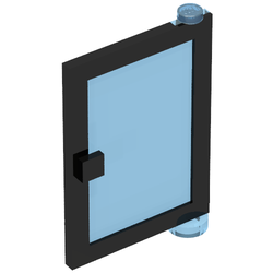 Door 1 x 4 x 5 Right with Trans-Light Blue Glass