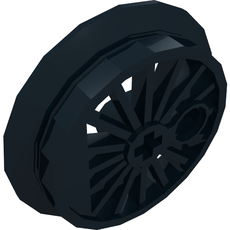 Train Wheel RC Train, Spoked with Technic Axle Hole and Counterweight, 37 mm diameter [Flanged Driver] (85557)