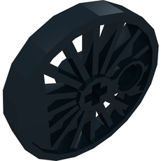 Train Wheel RC Train, Spoked with Technic Axle Hole and Counterweight, 30 mm diameter [Blind Driver] (85558)