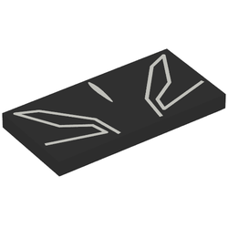 Tile 2 x 4 with Black Panther Mask Print
