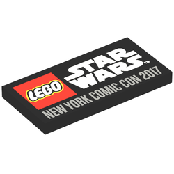 Tile 2 x 4 with LEGO Star Wars Logo and 'New York Comic Con 2017' Print