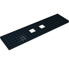 Vehicle Base, Train 6 x 24 with Two 2 x 2 Openings and 3 Round Holes Each End (92340)
