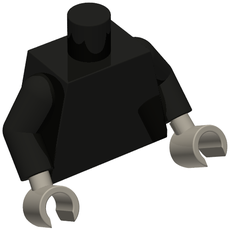 Torso, Black Arms, Dark Bluish Gray Hands [Plain] (973c03h12)
