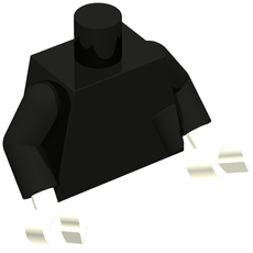 Torso, Black Arms, White Hands [Plain] (973c03h27)