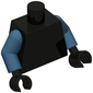 Torso Armor, Gold Lines, Samurai Emblem Print, Dark Blue Arms, Black Hands