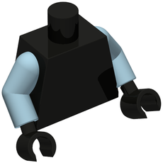 Torso, Sand Blue Arms, Black Hands [Plain] (973c24h03)