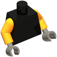 Torso, Orange Arms, Dark Bluish Gray Hands [Plain] (973c34h12)