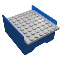 Boat Hull Section, Middle 6 x 8 x 3 1/3 with Light Gray Deck (185c01)