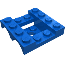Vehicle Base 4 x 4 x 1 1/3 with Wheel Arches, 2 x 2 Recessed Center and Hole (24151)