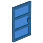 Door 1 x 4 x 6 with 3 Panes with Trans-Dark Blue Glass