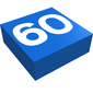 Tile 1 x 1 with White '60' Print