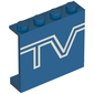 Panel 1 x 4 x 3 - Solid Studs with TV Logo Print [6661]