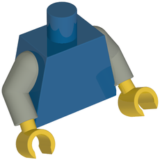 Torso, Light Gray Arms, Yellow Hands [Plain] (973c17h01)