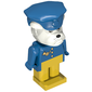 Fabuland Figure Boris Bulldog with White Head, Gold Buttons, Blue Arms and Hands, Yellow Legs and Blue Postman Hat