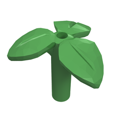 Plant, Stem with 3 Leaves and Bottom Pin (37695)