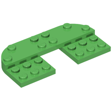 Plate Round Corners Double 4 x 8 with 2 x 2 Cutout and 2 x 8 Raised Studs, Reduces Nubs (73832)