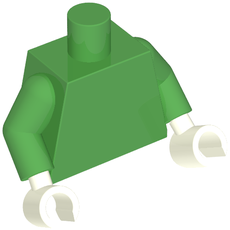Torso, Bright Green Arms, White Hands [Plain] (973c06h27)