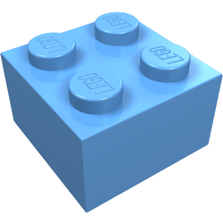LEGO part LDraw render in color 1035 - Modulex Medium Blue LEGO part LDraw render in color 1035 - Modulex Medium Blue