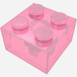 LEGO part LDraw render in color 114 - Glitter Trans-Dark Pink LEGO part LDraw render in color 114 - Glitter Trans-Dark Pink