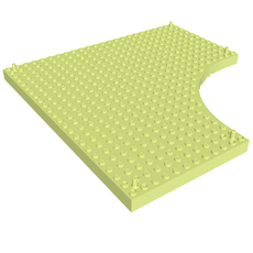 Brick Special 24 x 24 without 12 x 12 Quarter Circle, with Peg at each Corner (47115)