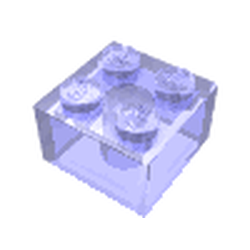 LEGO part 6223 Brick 2 x 2 without Inside Ridges in Transparent Bluish Violet (Glitter) / Glitter Trans-Purple