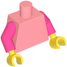 Torso, Dark Pink Arms, Yellow Hands [Plain] (973c36h01)