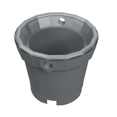Bucket with Handle Holes and 5 Bottom Holes - Center Bottom Stud Holder (48245)