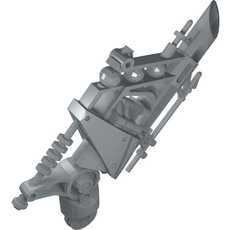 Large Figure Weapon Gun, Heavy Metal Shooter Arm (87809)