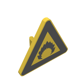 Road Sign Clip-on 2.2 x 2.667 Triangular with Fire Print
