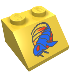 Slope 45° 2 x 2 with SW Blue Segmented Fish Print