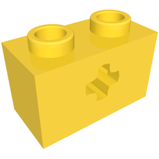 Technic Brick 1 x 2 with Axle Hole Type 1 [+ Opening] and Bottom Ridges (32064c)