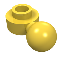 Plate Round 1 x 1 with Towball and Round Hole [Maxifig Hand] (3614a)