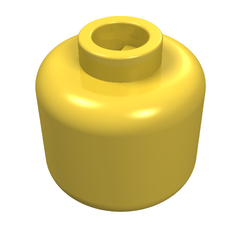 Minifig Head, Brown Eyebrows, Open Mouth Smile, Chin Dimple, White Pupils Print [Blocked Open Stud]